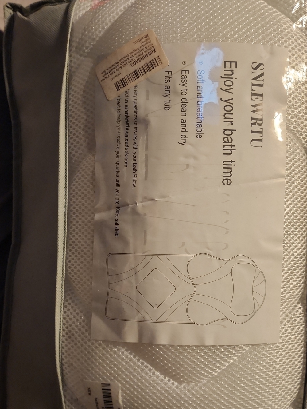 SNLEWRTU Breathable Mesh Bath Pillow - White